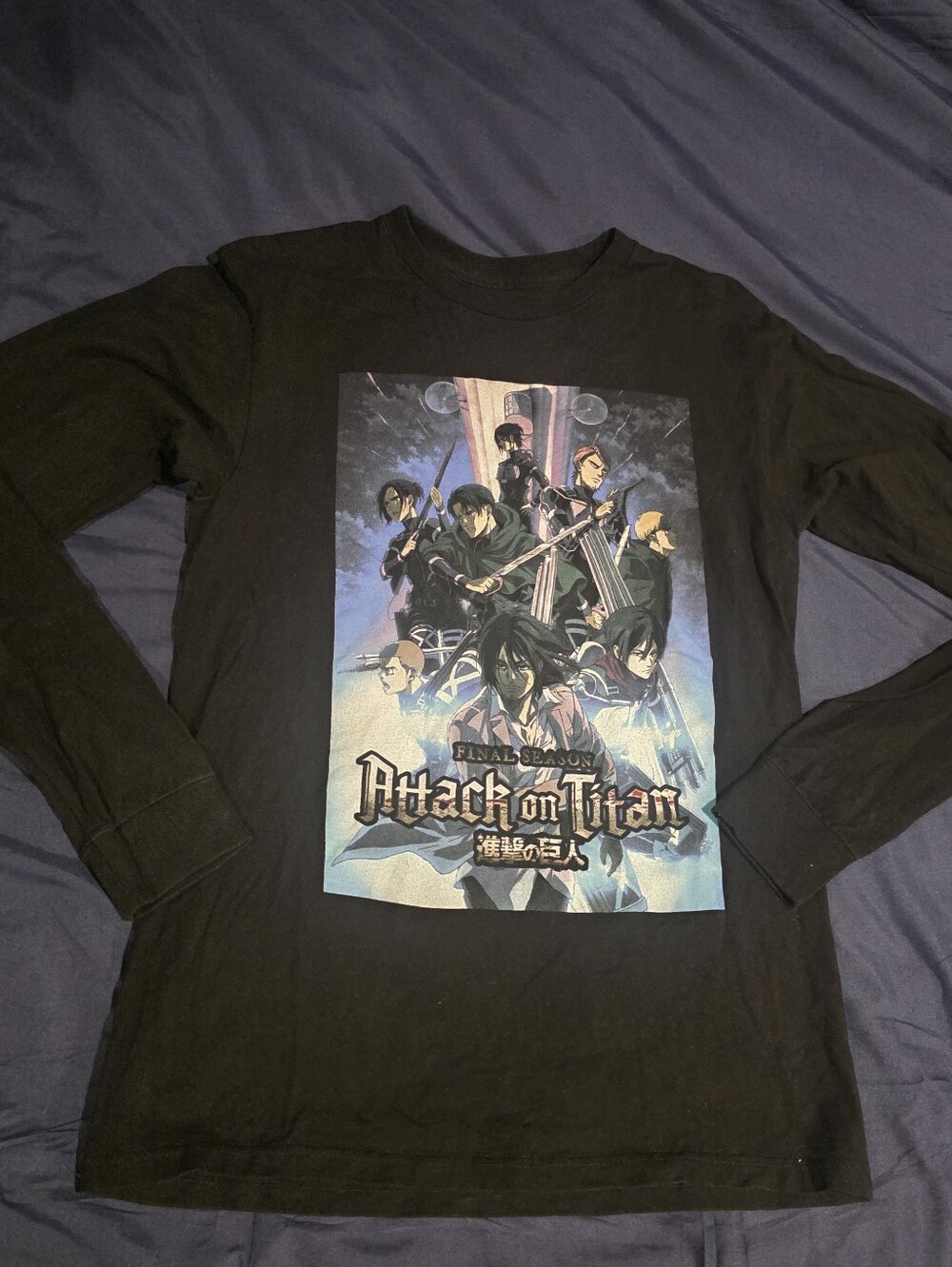 Ripple Junction Black Long Sleeve Attack on Titan Graphic Tee